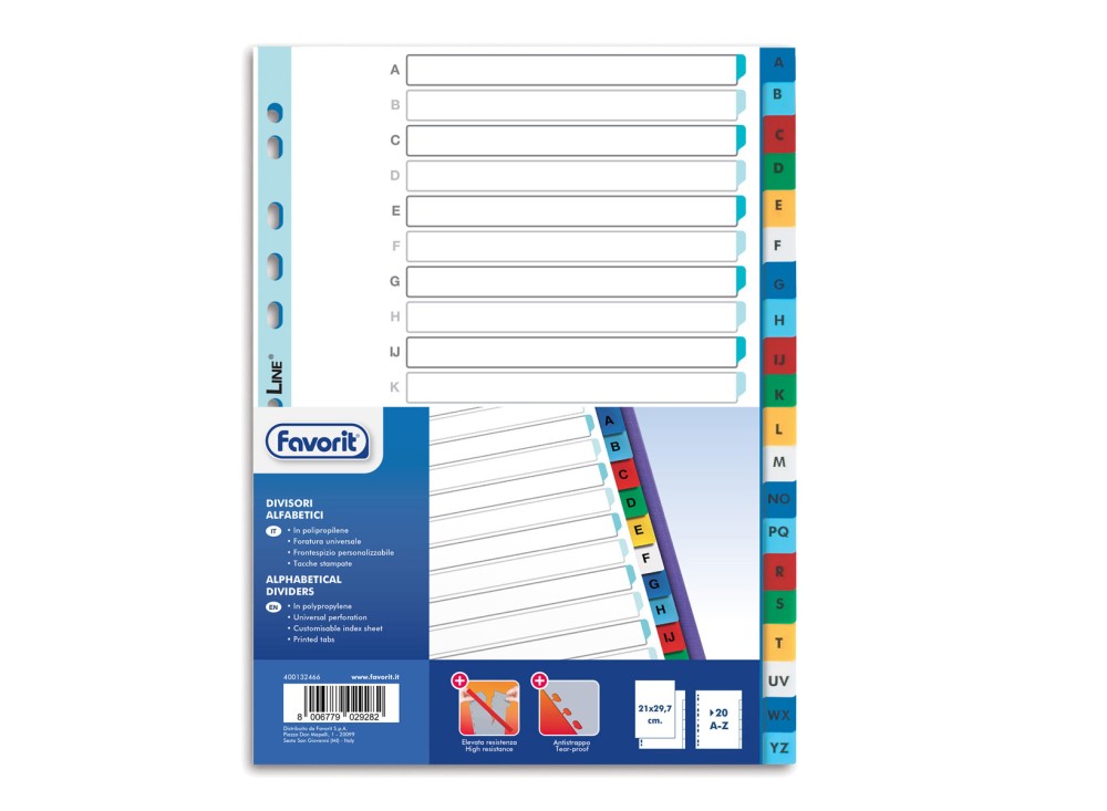 Divisori per Quaderno ad Anelli in Ppl, Disponibili in Diversi Formati