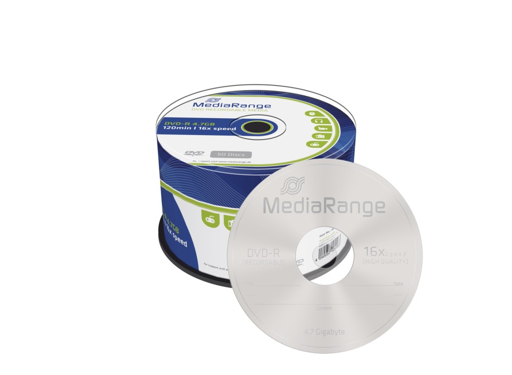 DVD-R Mediarange 120 Min. 4.7 GB 16X Spindle 50PZ