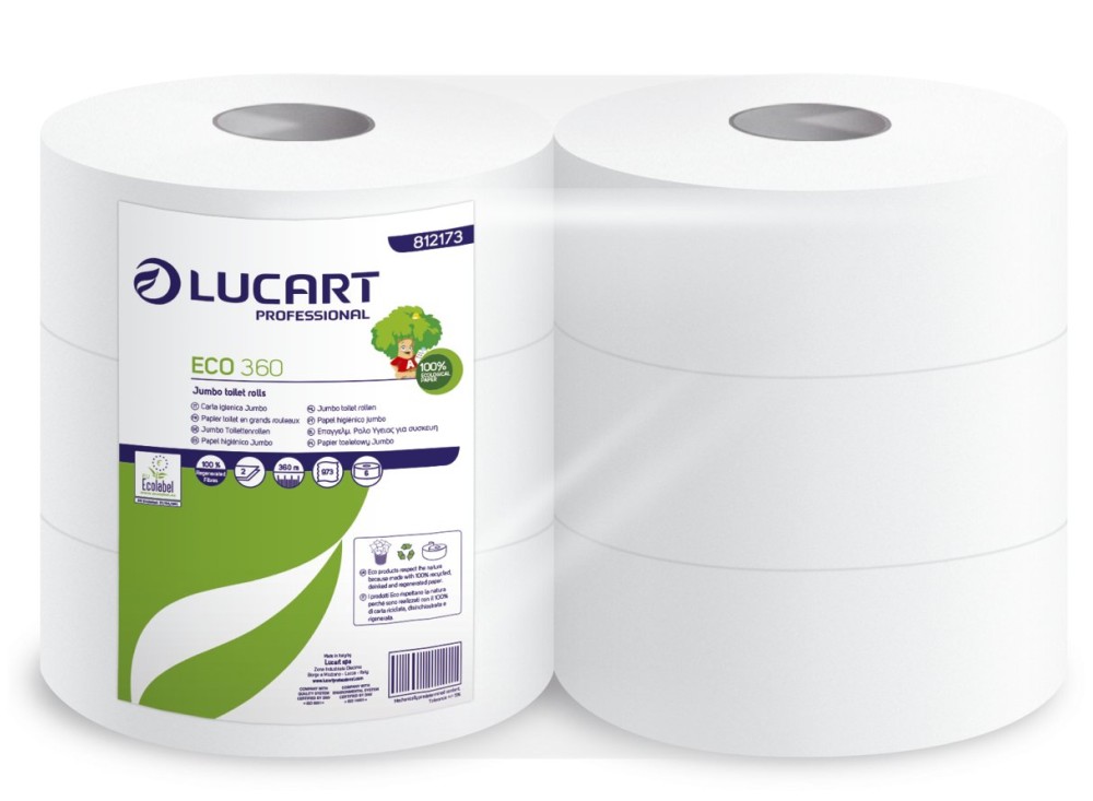 Eco Carta Igienica Jumbo 360, 100% Carta Riciclata Rigenerata 0681057