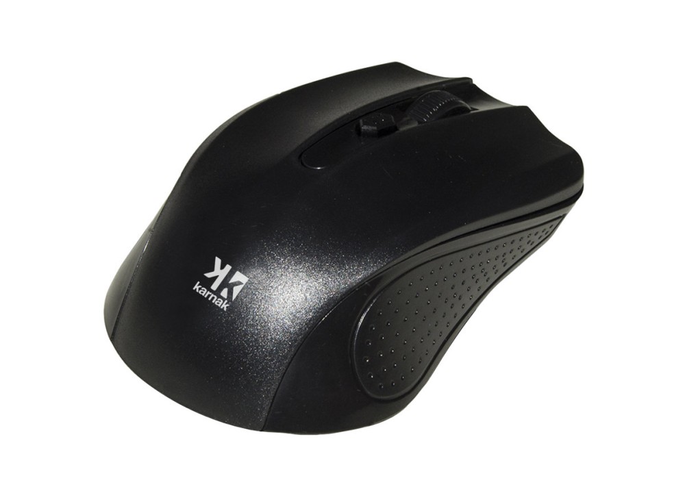 Eco Mouse Ottico Wireless con 4 Tasti e Scroll Colore Nero