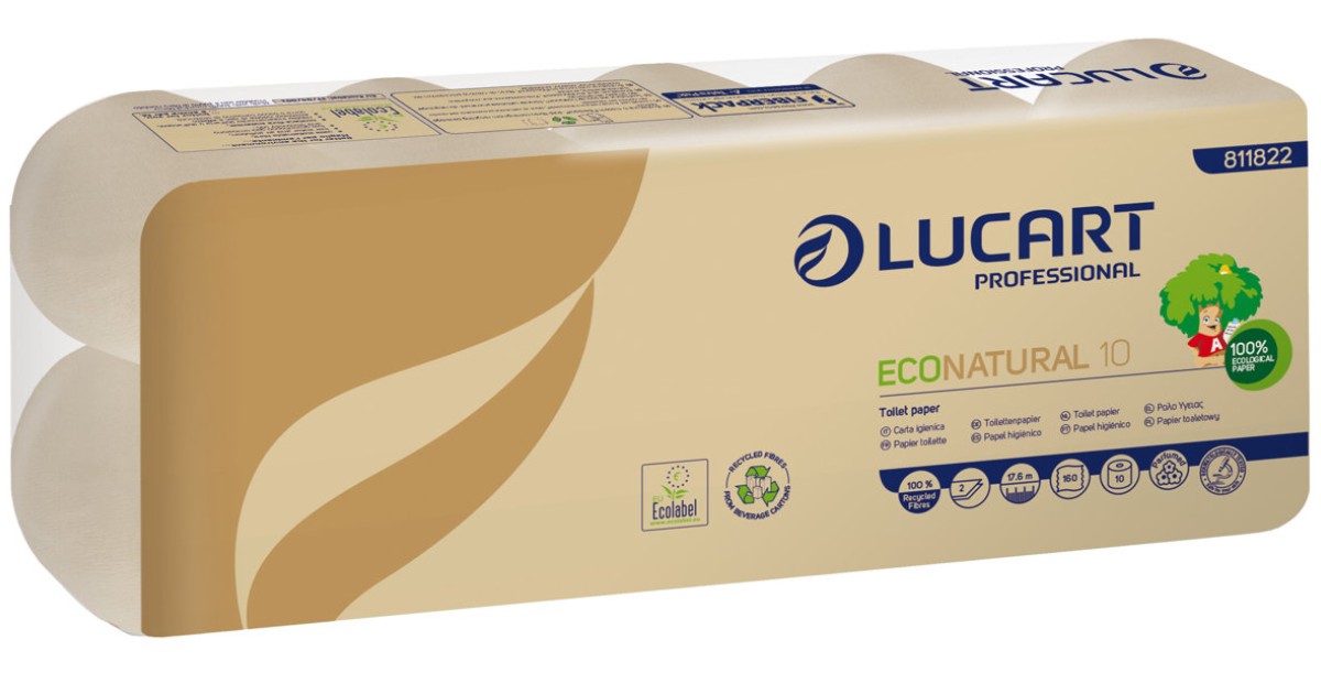 Carta Igienica Velo Natural Lucart - 72 Rotoli Eco Da 2 Veli