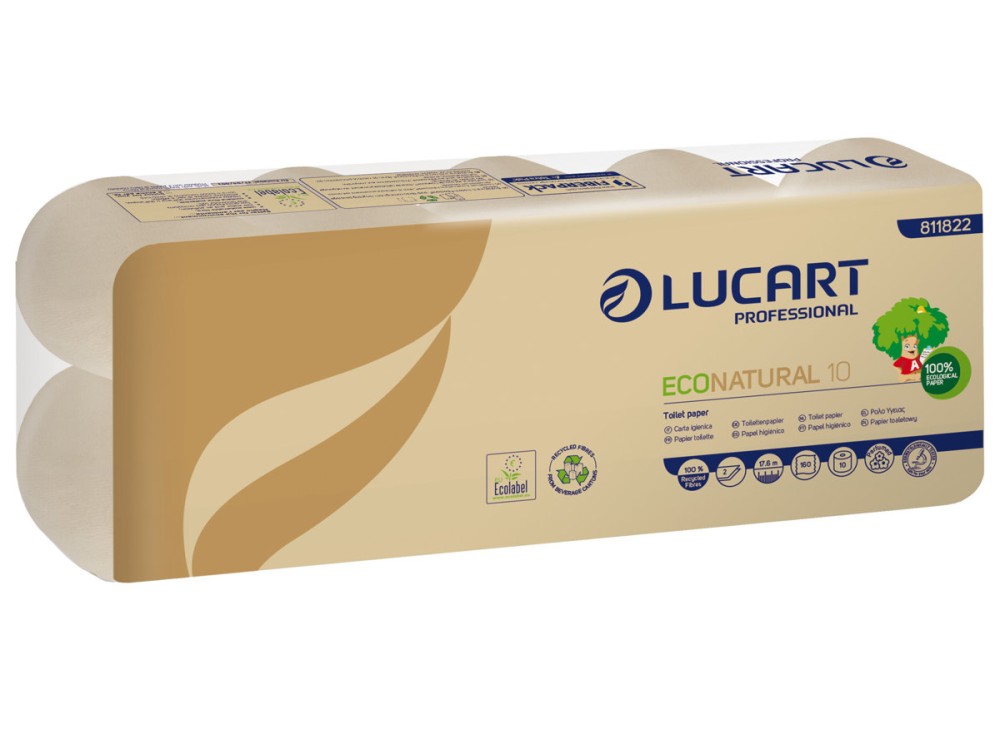 EcoNatural Carta Igienica, 100% Carta Riciclata, 10 Rotoli