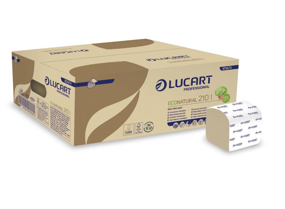 EcoNatural Carta Igienica Interfogliata, 100% Carta Riciclata Rigenerata