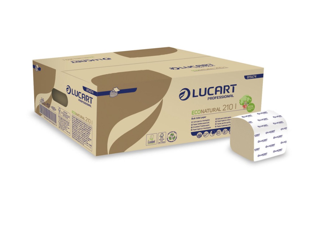 EcoNatural Carta Igienica Interfogliata, 100% Carta Riciclata Rigenerata