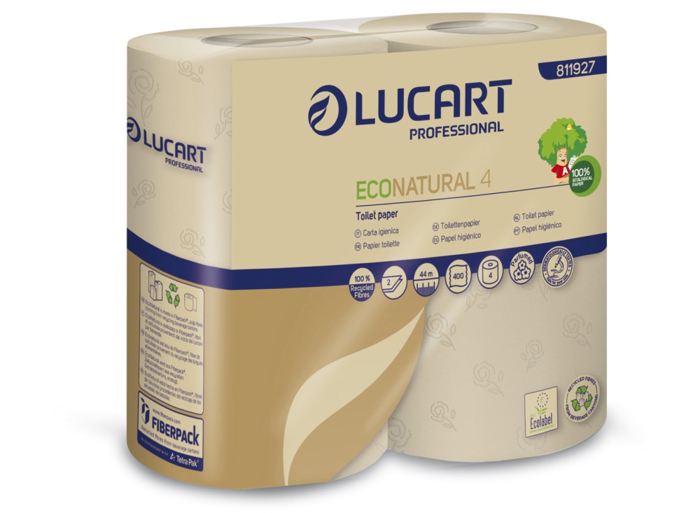 EcoNatural Carta Igienica Maxi, 100% Carta Riciclata, 4 Rotoli