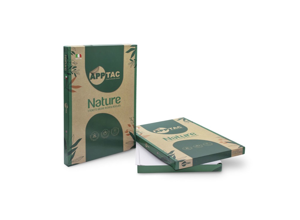 Etichette Bianche in Carta Riciclata, Adesivo Permanente, Disponibili in Diversi Formati