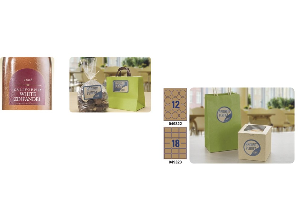 Etichette Carta Kraft e Lino, Disponibili in Diversi Formati