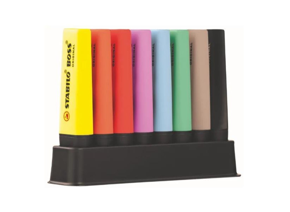 Evidenziatori tratto 2-5 mm STABILO BOSS ORIGINAL, set da 8