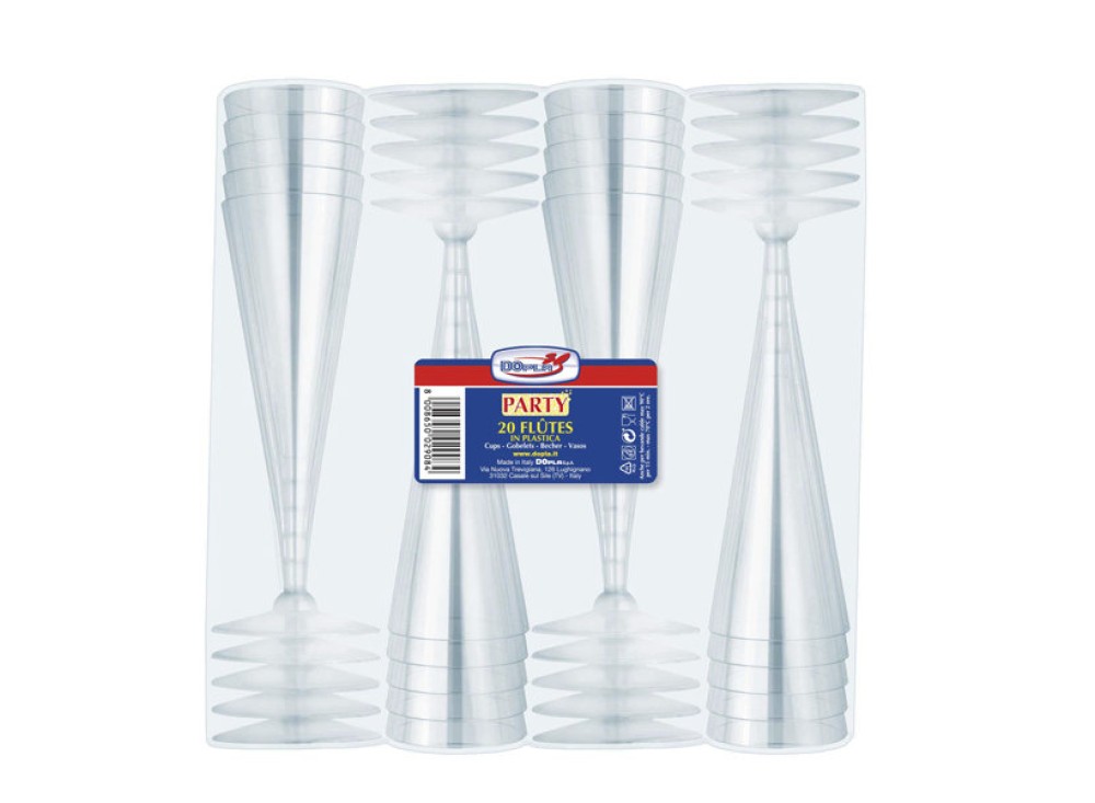 Flutes in Plastica Diamant Riutilizzabili in Confezione da 20 pezzi