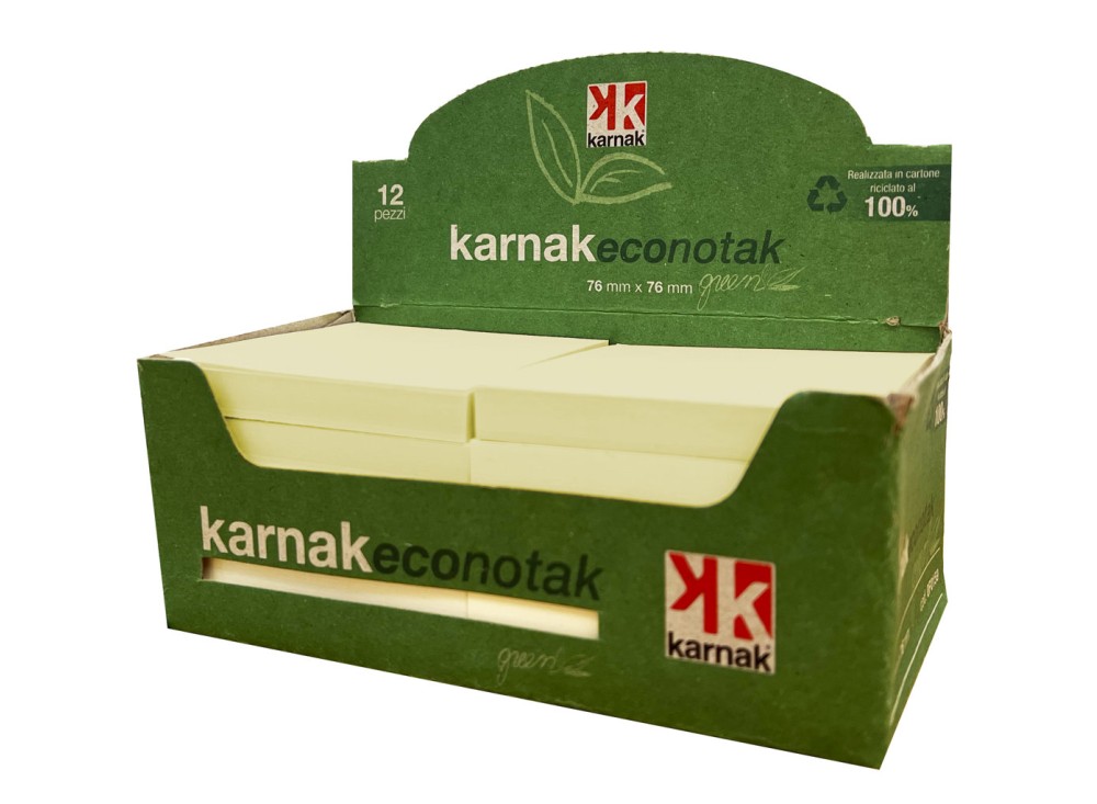 Foglietti Adesivi Riposizionabili EcoNotak Realizzati al 100% in Carta Riciclata, Disponibili in Formato 76x76 e 76x127
