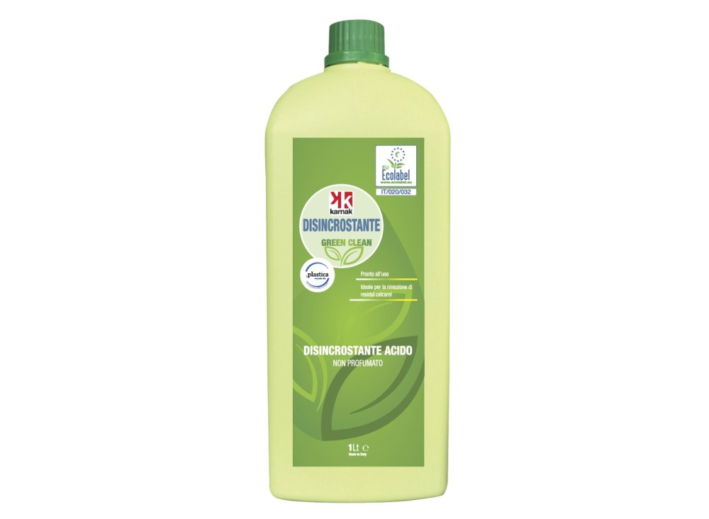 Green Clean Detergente Disincrostante Acido, Ecolabel, Disponibile in Flacone da Lt1