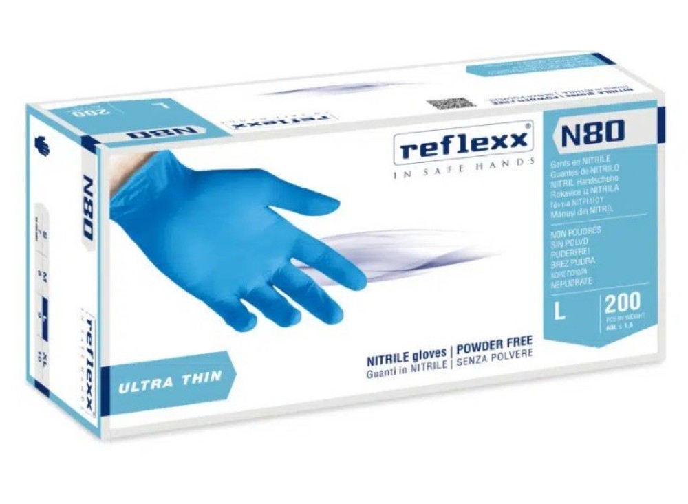 Guanti In Nitrile Senza Polvere N80B 200pz - Cat III