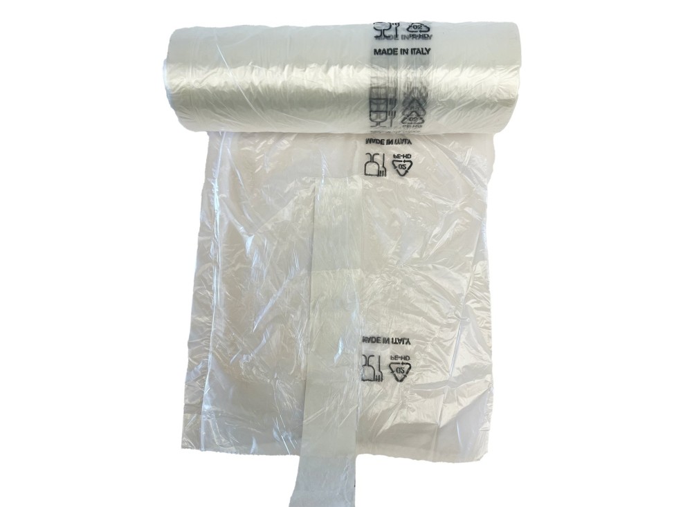 Guanti in Polietilene, Palmati con forma Mano, Rotolo da 500 Pz