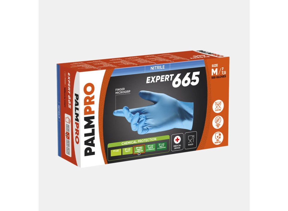 Guanti nitrile senza polvere PalmPro Expert PX665, 100 pezzi