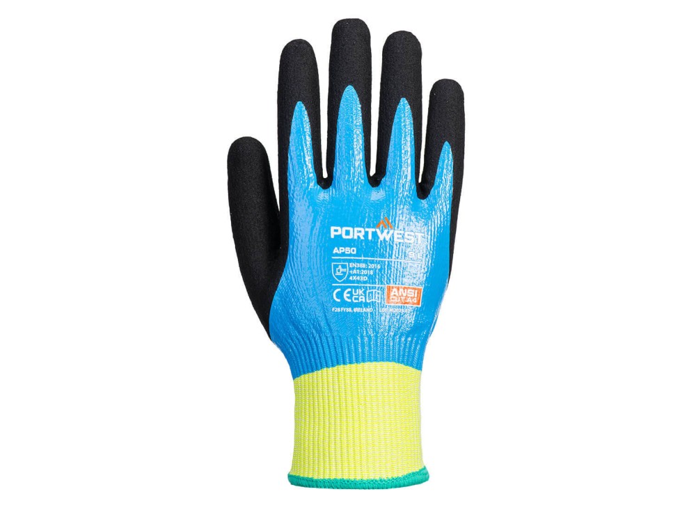 Guanto Antitaglio Aqua Cut Pro AP50 Completamente Spalmato Blu/Nero