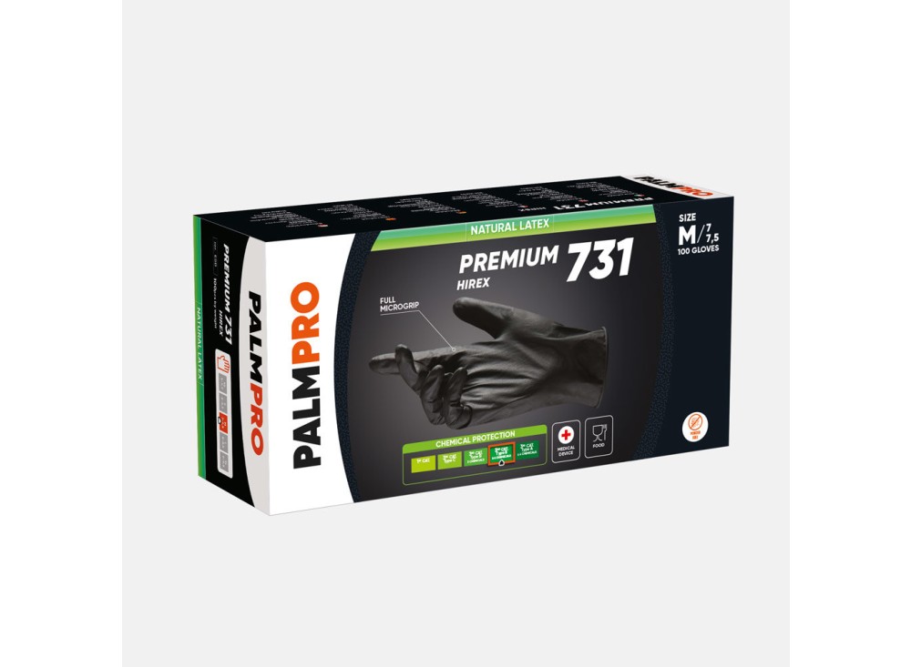 Guanto Monouso in Lattice Nero PalmPro Premium 731 Hirex