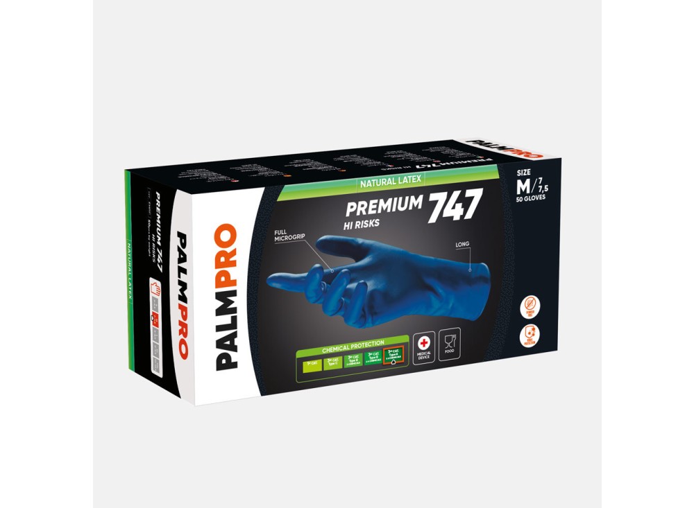 Guanto Monouso in Lattice PalmPro Premium 747 Hi Risks
