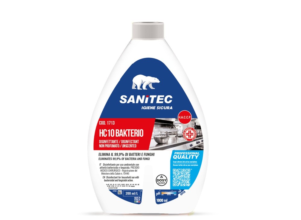 HC10 Bakterio Disinfettante, Capacità lt 1