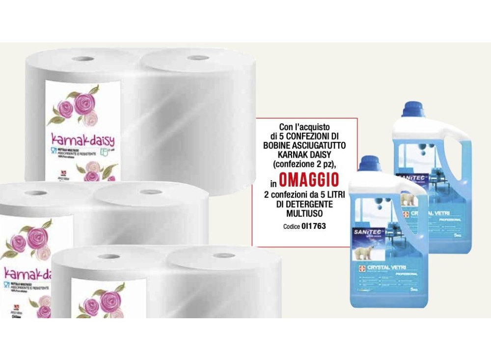 Kit Combo Offerta: 10 Rotoli Bobina Karnak + 10 litri di Detergente Multiuso