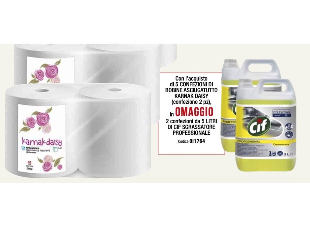 Kit Combo Offerta: 10 Rotoli Bobina Karnak + 10 litri di Sgrassatore Cif