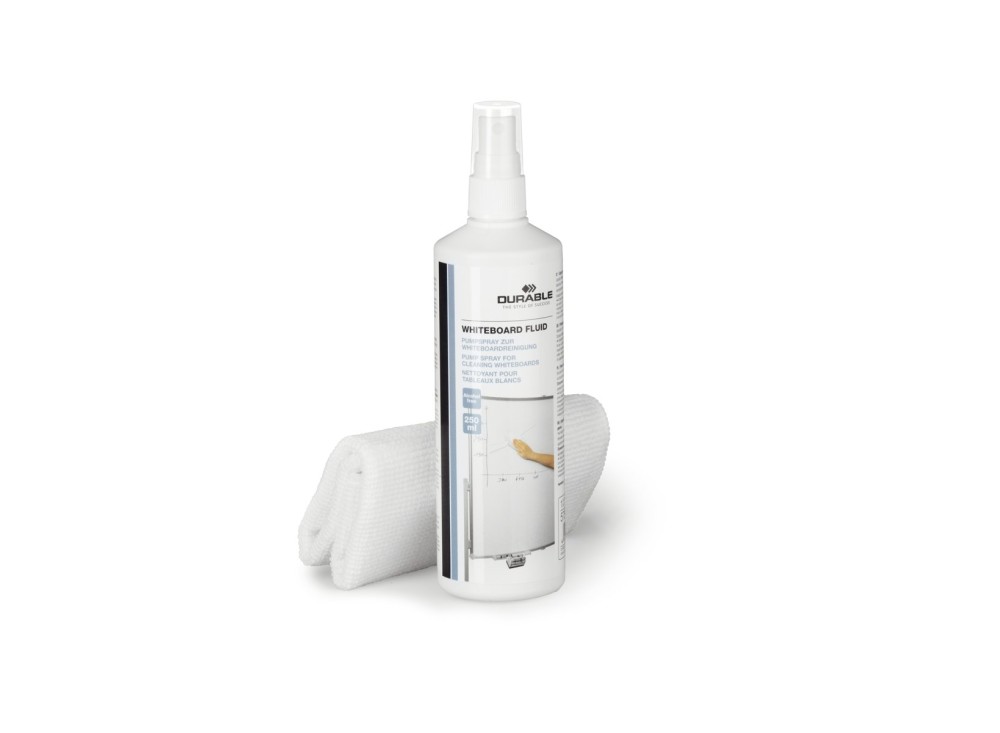 Kit per la Pulizia di Lavagne Bianche Composto da Detergente da 250 ml e Pannetto cm 25x25