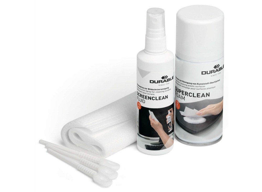 Kit Pulizia PC con Spray e Schiuma Detergente, Panni Assorbenti, Spatoline 0714813