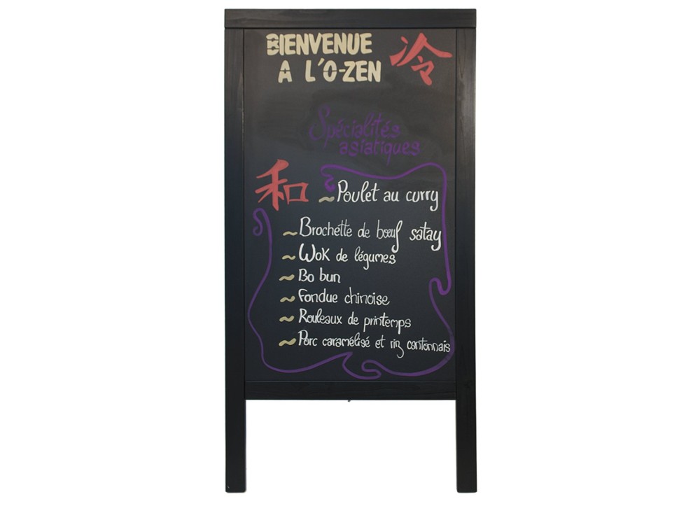 Lavagna Bifacciale a Cavalletto, 68x120 Cm, Nera