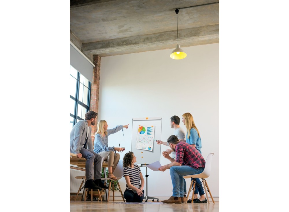 Lavagna Portablocco Nobo Impression Pro, Laccata, Magnetica, con Ruote, F.to Blocco 67 x 100 cm