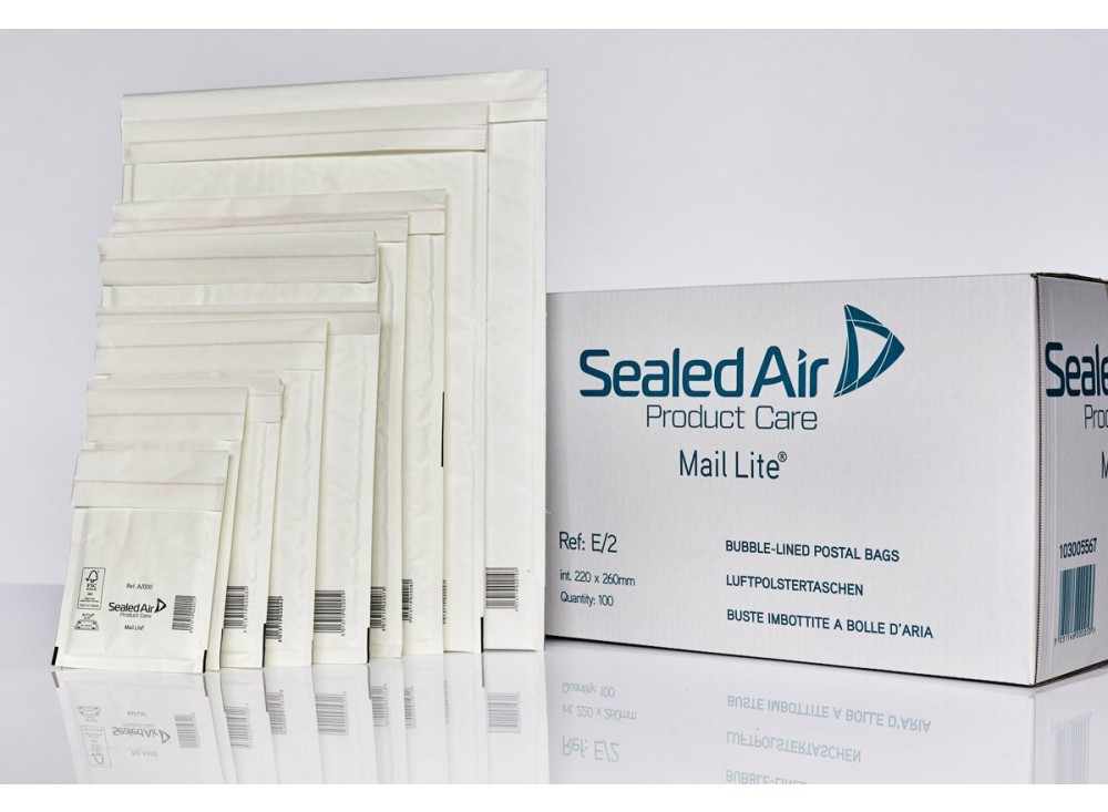 Mail Lite, Buste Imbottite Bianche, Disponibili in Diverse Dimensioni