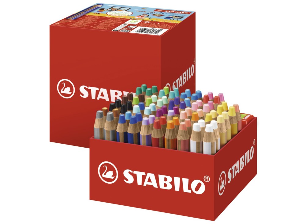 Matite Colorate Woody 3 in 1, Acquerelli, Pastelli a Cera