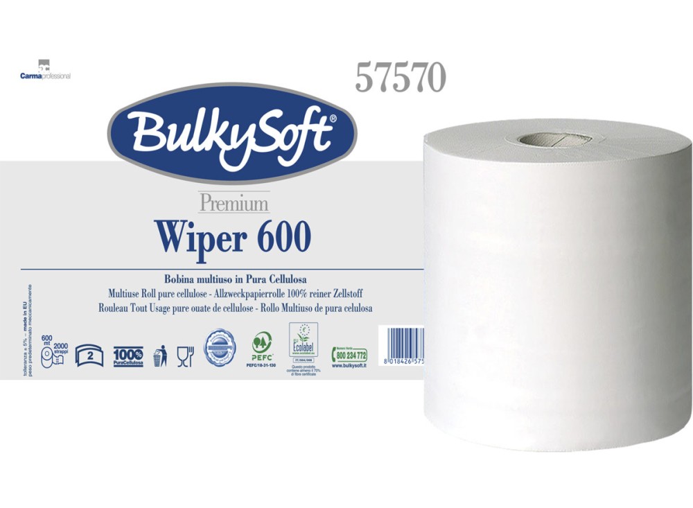 Maxi Rotolo Asciugatutto Multiuso, 2000 Strappi, 100% Pura Cellulosa