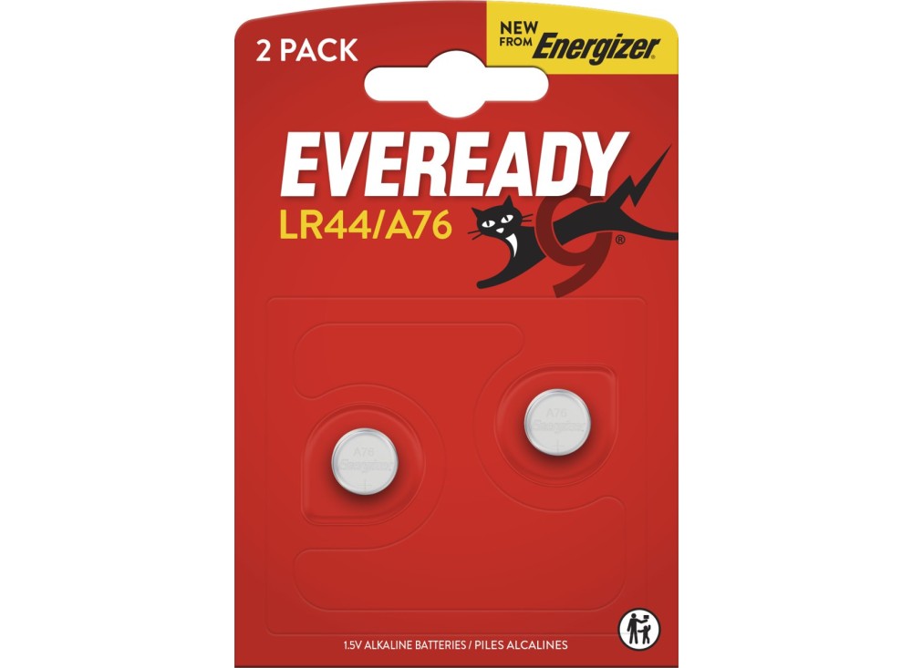 Micropila alcalina a bottone A76/LR44 Energizer, 2 pezzi