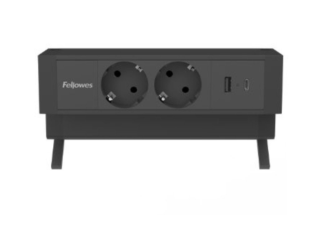 Multipresa scrivania 2 prese USB Fellowes Ampra Power Desk 2