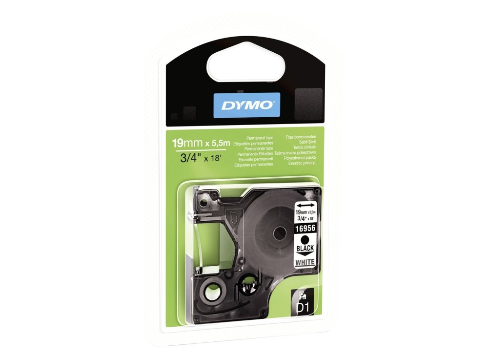 N.DYMO POLIEST.NERO/BIANCO MM.19X5,5MT.