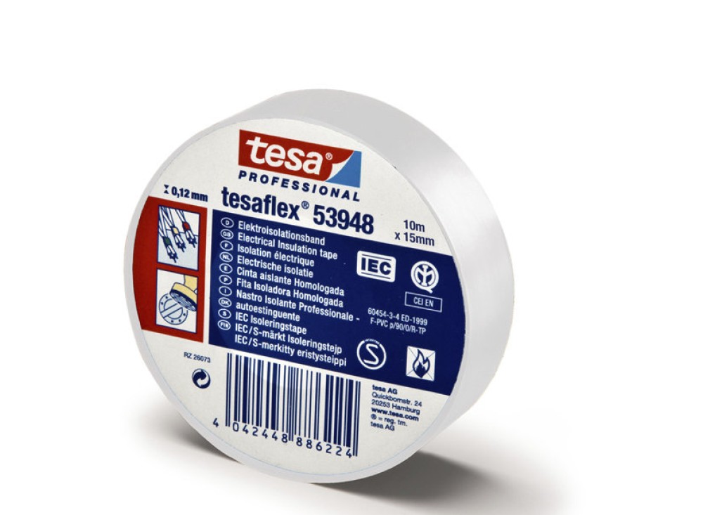 NASTRO ISOLANTE BIANCO MM.15X10MT. TESA