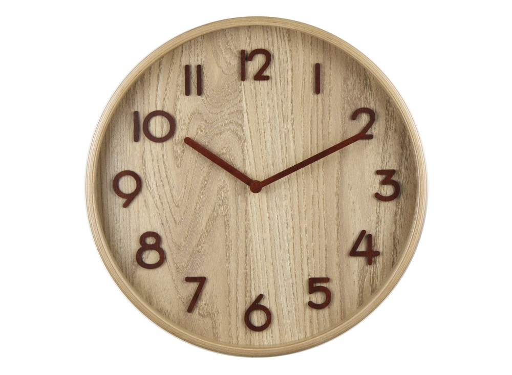 Orologio Wood da Parete in Legno, Quadrante Protetto da materiale Antiurto