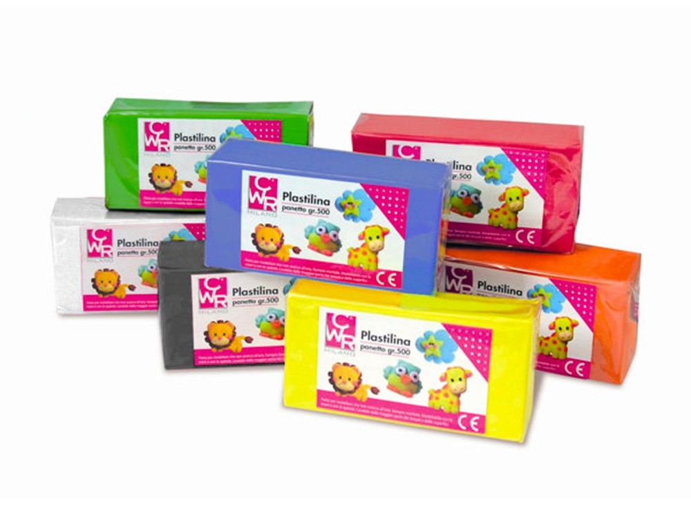Panetto di Plastilina da 500g, Disponibile in Diversi Colori