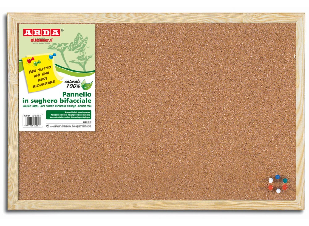 Pannello in Sughero Naturale Bifacciale, Disponibile in Diversi Formati