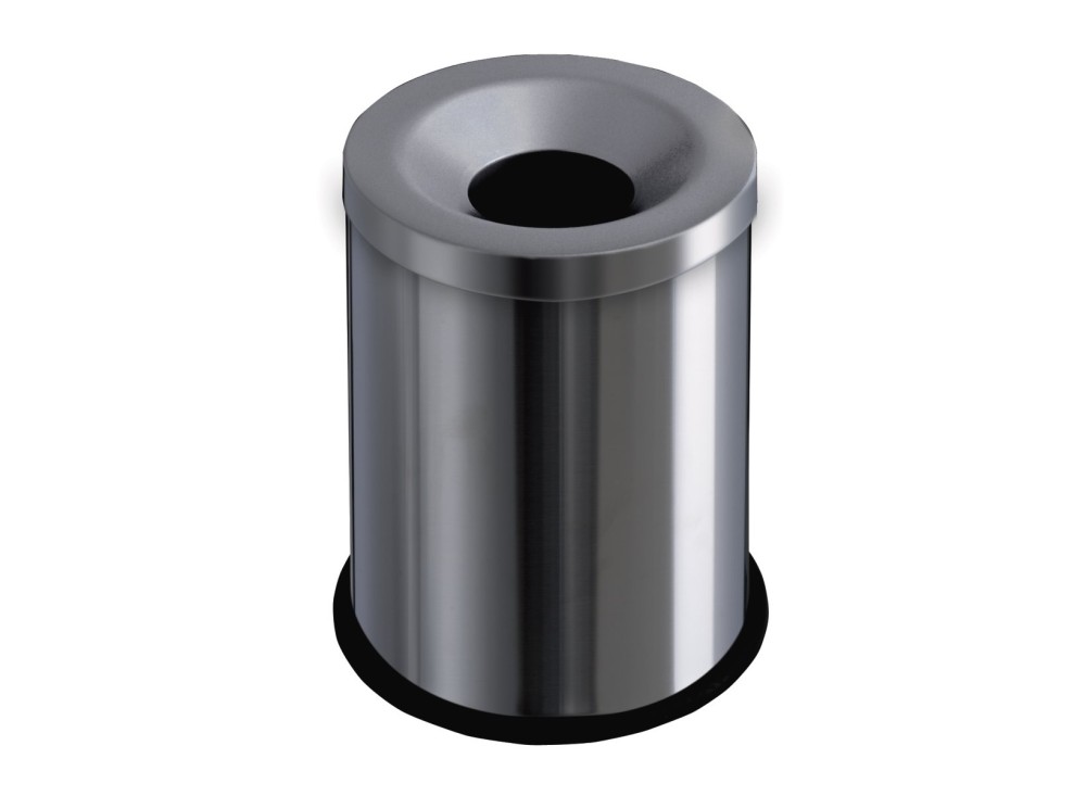 Pattumiera Gettacarte Antifuoco Auto-estinguente Grisù, Acciaio Inox, in Diverse Capacità