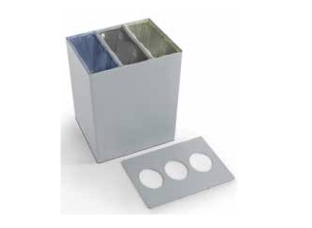 Pattumiera per Raccolta Differenziata Riciclo Trio, Capacità lt 58 x 3 box