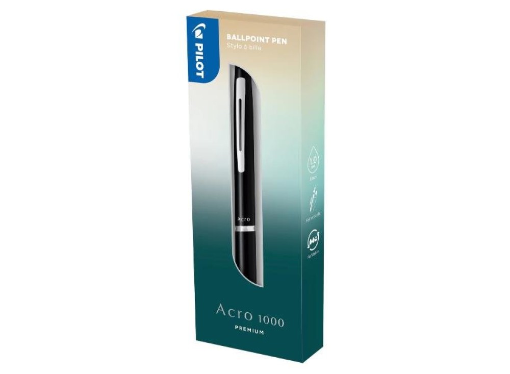 Penna a sfera a scatto 1,0 mm nera Pilot Acro 1000