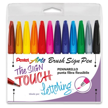 Pennarello Brush Sign Pen, Punta a Pennello, Vari Colori