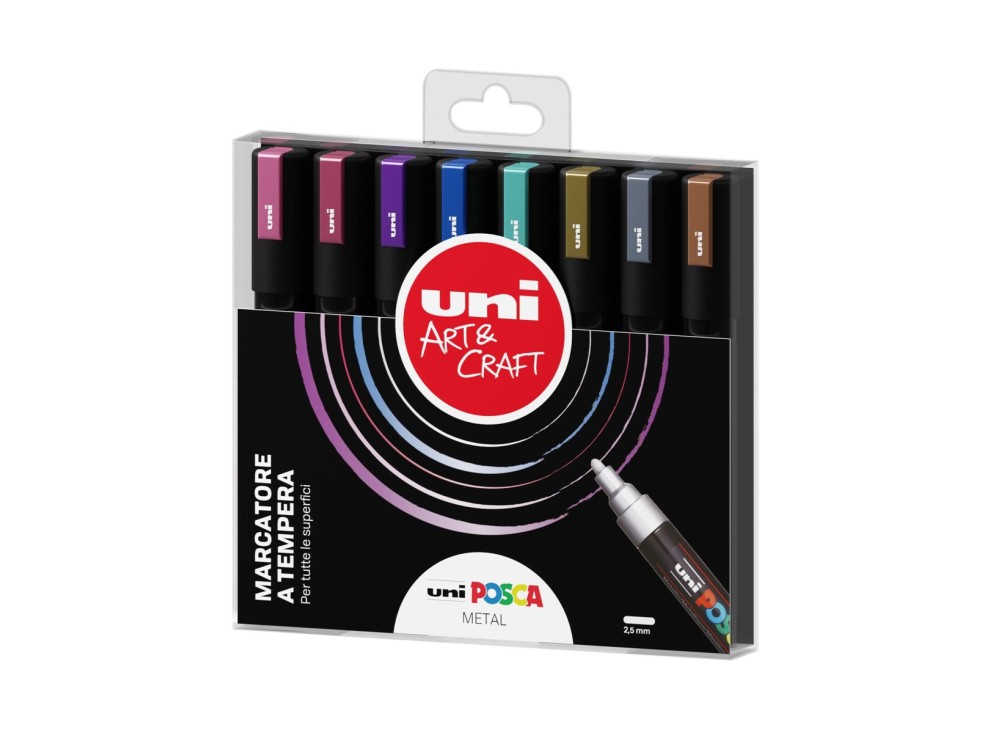 Pennarello Indelebile Uni Posca, Marcatore, Punta Media, Tratto da 1,8 - 2,5 mm.