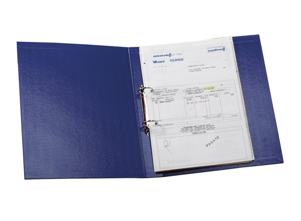 Portalistino Europa, Quadernone Blu con Anelli Disponibili in Diversi Diametri