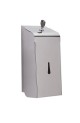 Portasapone liquido in acciaio inox con contenitore portasapone in  tecnopolimero, con serratura.<BR>Dimensione  11,5x10