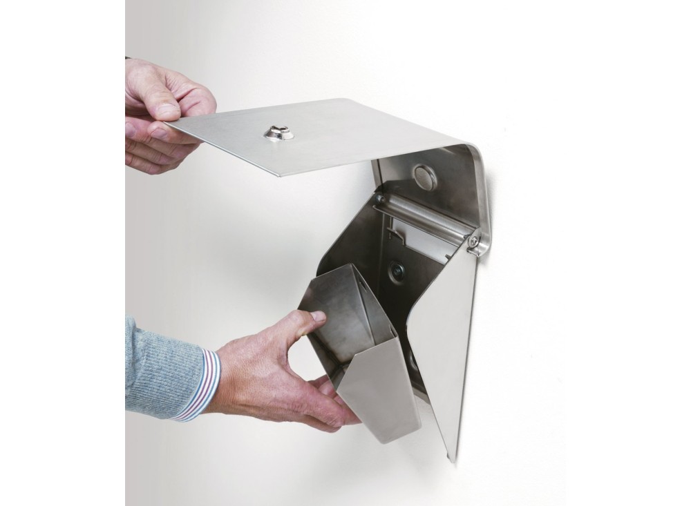 Posacenere da Parete, in Acciaio Inox, 15x8x26 Cm