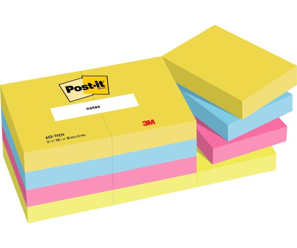 Post-it® Energetic, Foglietti Riposizionabili, 100 Fogli, Varie Dimensioni e Colori