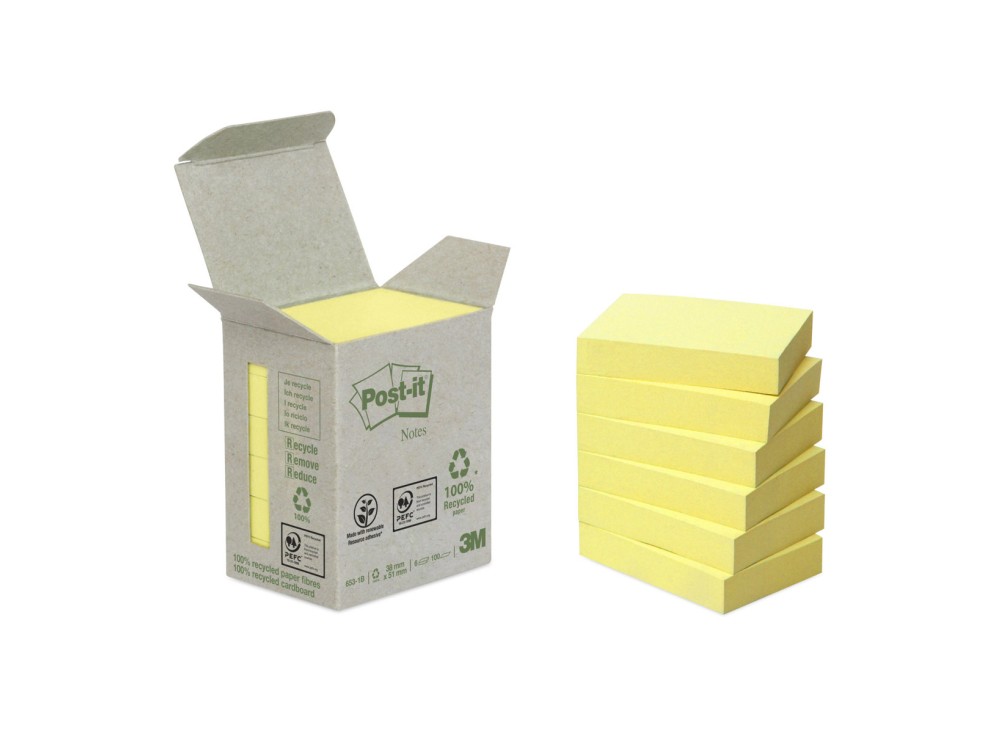 Post-it® Green, Foglietti Adesivi Riposizionabili, Colori Assortiti, Vari Formati