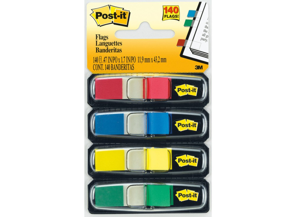 Post-it® Index Mini, 4 Blocchi, 12 x 43 mm