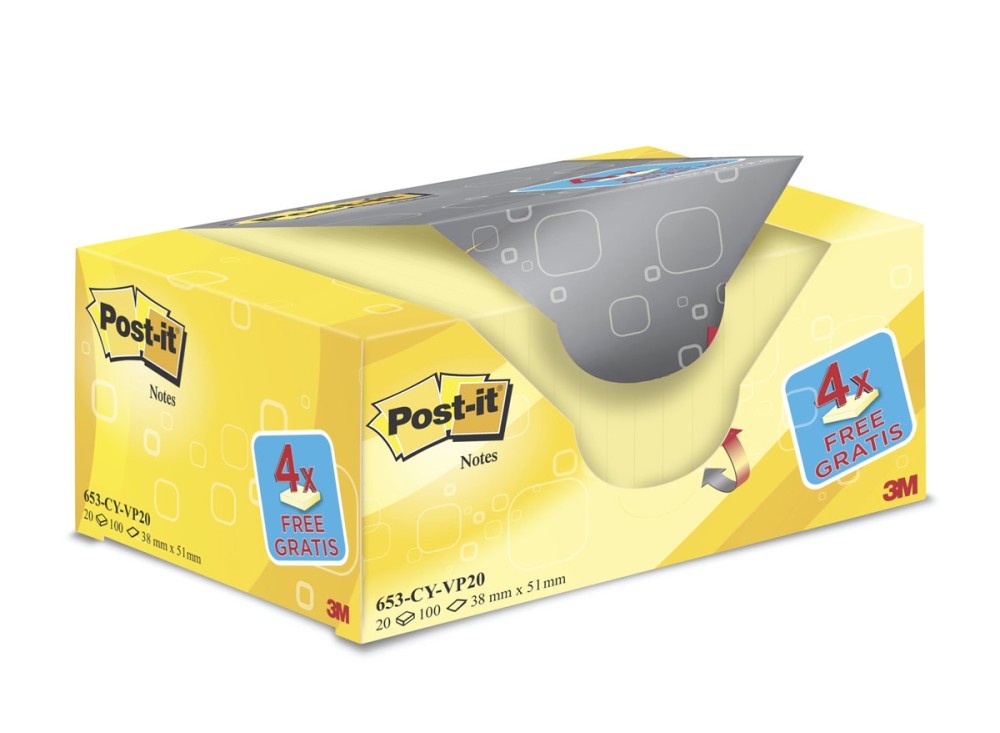 Post-it® Value Pack, 20 Blocchetti, Varie Dimensioni